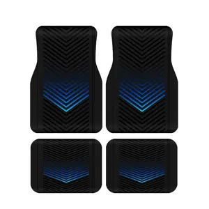 4pcs Universal Car Floor Mats, Thickened Blue Print Design, Fits Most Models, Tesla Mdy, Suvs, Elegant Interior Decor, Halloween Christmas Gift, Car Mats Set