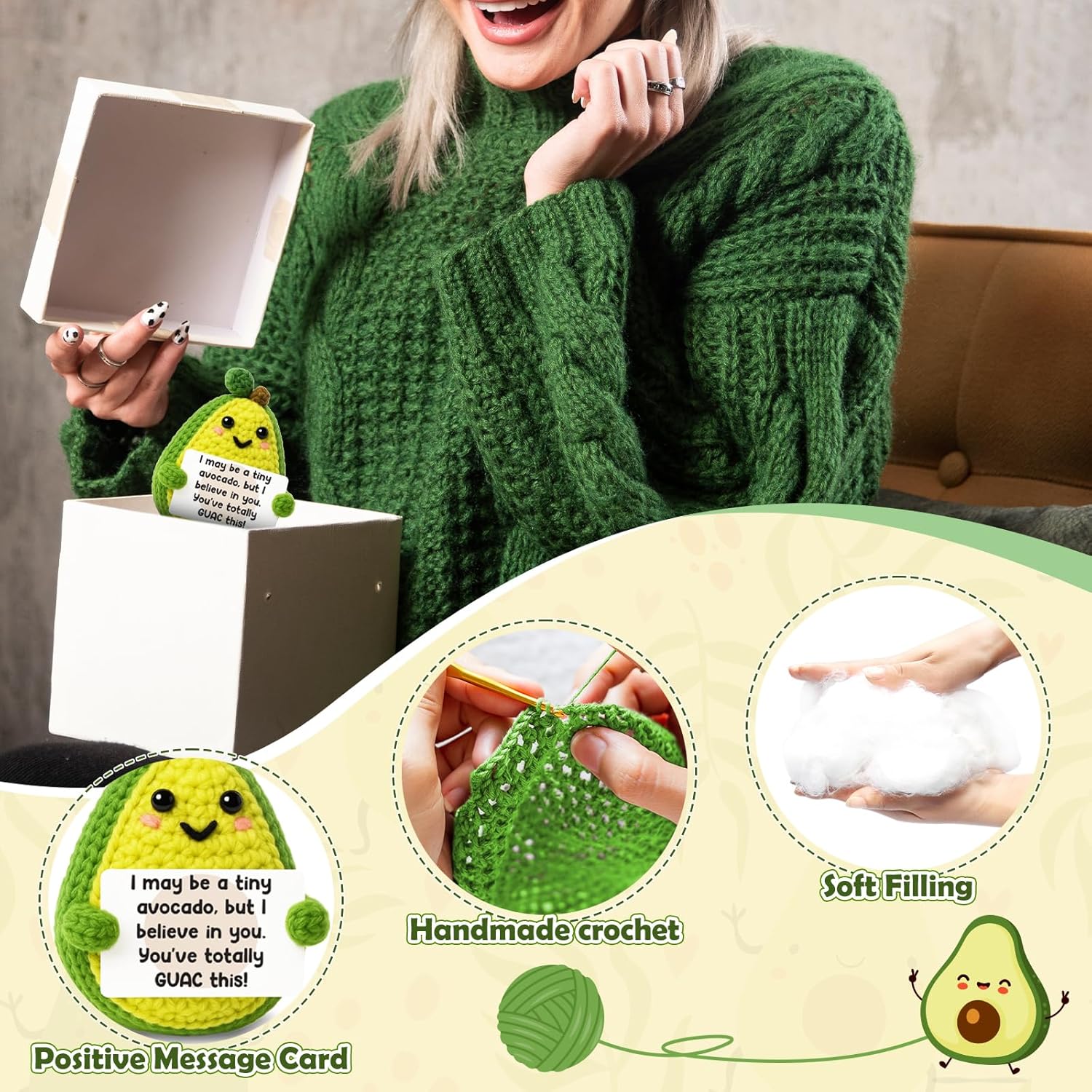 Crochet animals with positive messages that lift your mood every day, cute emotional support crochet companions, handmade crochet gifts for loved ones, soft emotional support plush for tough days, and sweet positive crochet animals full of love and encour