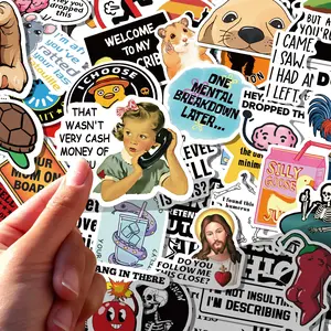100PCS Funny Adults Stickers Bulk Prank Meme for Kids Teens Waterproof Vinyl Decals for Laptop Scrapbook Sarcastic Hard Hats Vibrant Diverse Themes Large 2-3" Stickers