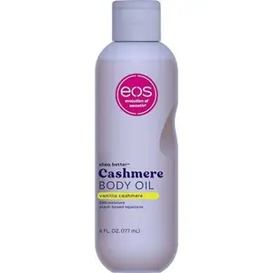 eos Cashmere Body Oil, Vanilla Cashmere, 24 Hour Moisture, Plant-Based Squalane to Soothe, Soften And Smooth Dry Skin, 6 fl oz