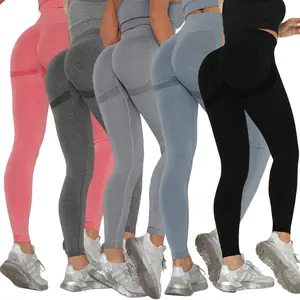Women's Seamless High Stretch Gym Leggings Fitness Yoga Pants with Glute Contouring & Scrunch Seam for Ultimate Comfort and Core Support