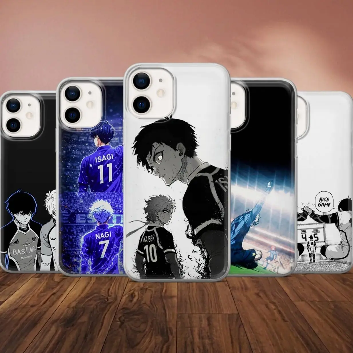 Blue Lock Phone Case, Isagi Nagi Kaiser Anime Cover, Soccer Character Protective Case for iPhone Samsung, gift for fans
