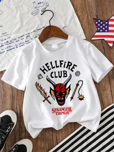 Creative Cool Trendy Stranger Things Cartoon Print T-Shirt, Outdoor Fashion, Breathable Skin-Friendly Fabric, Unisex Comfort Fit