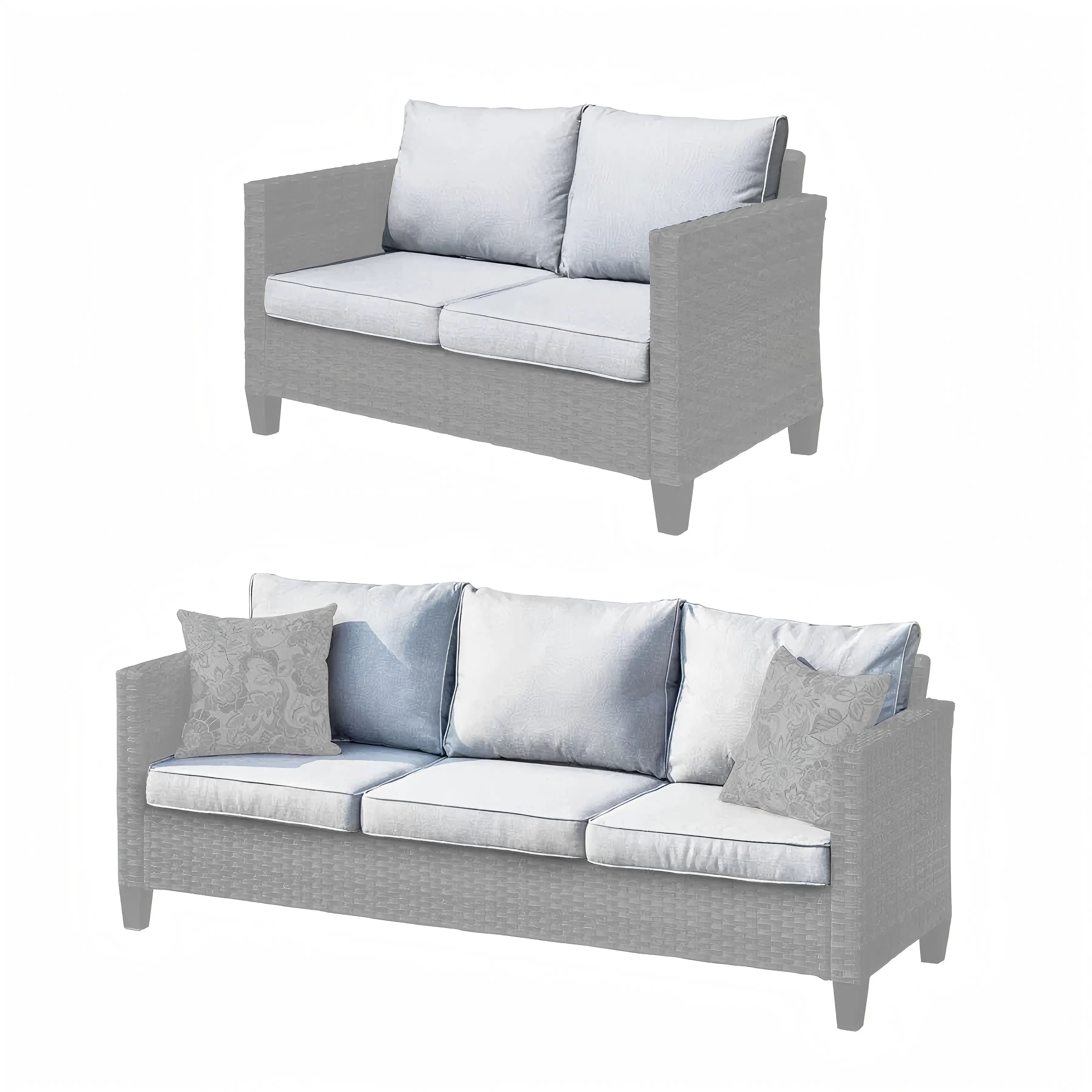 【Summerfinds】Ovios New Vultros Series Replacement Cushion Covers for Patio Furniture, Seat & Back Cushion Covers Only, Water-Resistant Outdoor Slipcovers, Please Check Dimensions Before Purchase