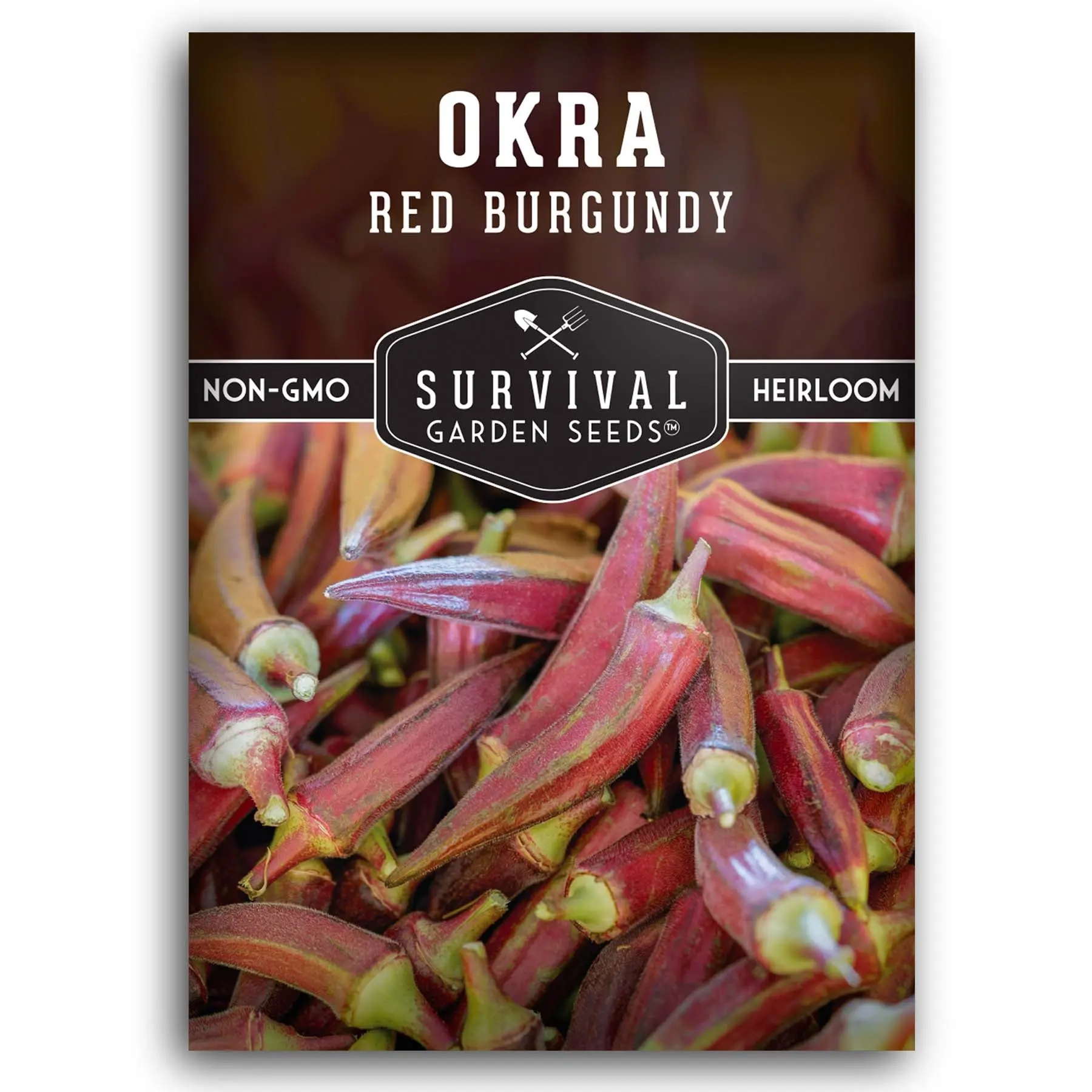 Red Burgundy Okra Seeds for Planting - High Yield