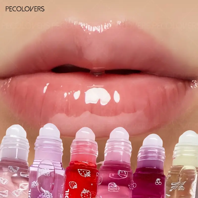 Roll-on Lip Oil Hydrating Lip Balm Liquid Nourishing Roll-on Lip Oil Colorless Transparent Fruit Avocado Lip Oil Moisturizing Lip Balms New Valentine's Day Gifts Lip Treatment Oil Lip Moisturizer