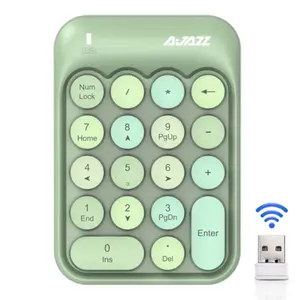 AJAZZ AK18 wireless numeric keypad notebook desktop computer numeric keypad wireless mini keypad 18-key girl cute external keypad financial cash register accounting keyboard punk round keycap computer keyboard calculatorv