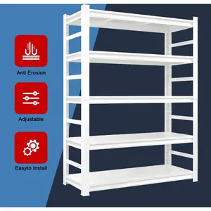 Garage Shelving Heavy Duty 2000LBS Storage rack Heavy Duty Shelving 5 Tier White Metal Shelves Pantry Shelf for Kitchen Closet Basement Warehouse 16" D x 35.4"W x 72"H adjustable ray beegarage standingshelves