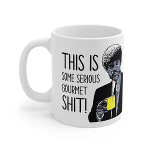 "Serious Gourmet" Funny Coffee Mug Sarcastic Office Humor Cup for Coffee Snobs & Foodies Unique Gag Gift for Coworkers & Managers 11oz Ceramic Desk Decor