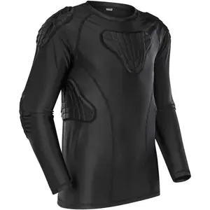 Youth Padded Chest Football Rib Protector Compression Long Sleeve Shirt For Baseball, Martial Art