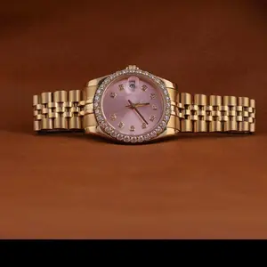 Pink Faced Iced out Bezel Jubilee Band