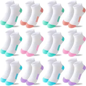 Girls Socks 12 Pairs Ankle Athletic Socks Cotton Sports Socks