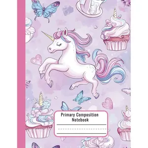 Draw and Write Notebook for Girls – Unicorn Cupcake Design – Primary Composition Book for Girls – K-2 Writing Journal with Picture Space – 7.44 x 9.69 in – Dashed Midlines, Wide Ruling, Drawing Box Paperback – June 19, 2025