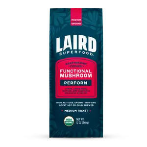 Laird Superfood Perform Organic Functional Mushroom Coffee Medium Roast Ground Arabica Beans Adaptogenic Non-GMO 12 oz Laird Superfood Perform Organic Functional Mushroom Coffee Medium Roast Ground Arabica Beans Adaptogenic Non-GMO 12 oz
