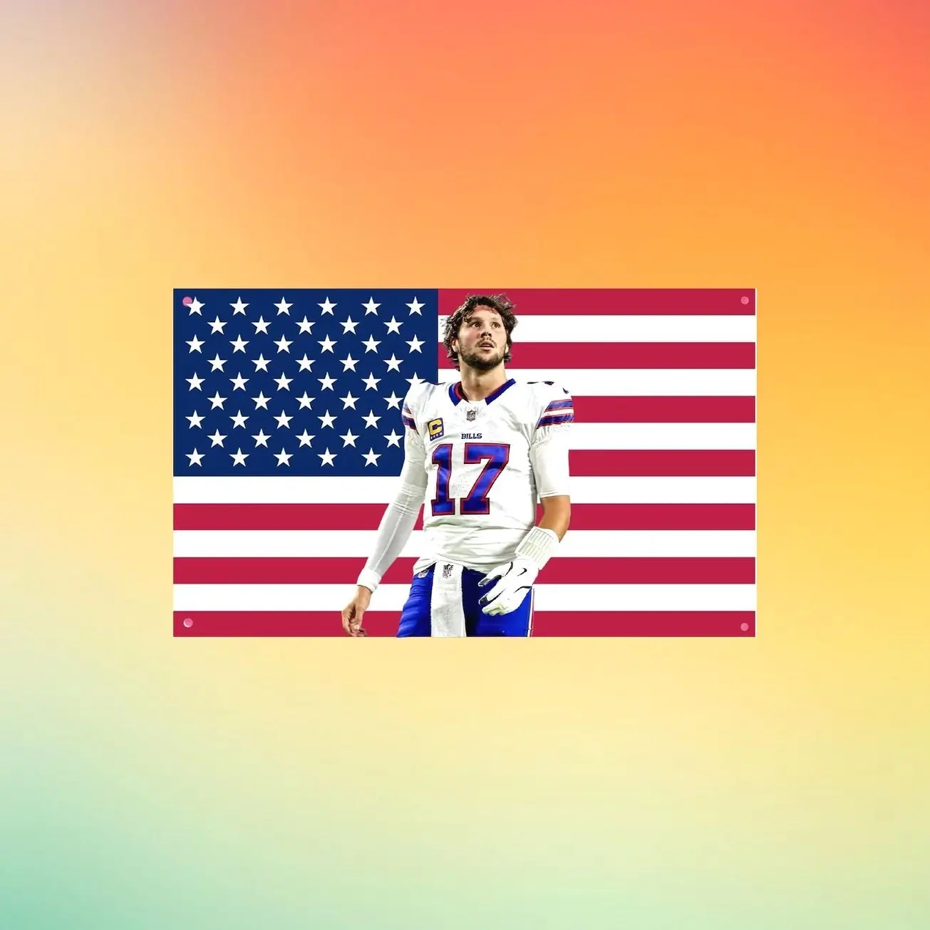 Josh Allen Buffalo Football Flag – Quarterback Wall Tapestry & Room Banner – Football Fan Decor