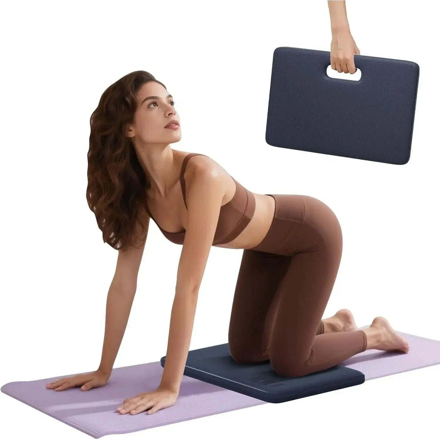 Yoga Knee Pad Foldable, TPE Soft Pad 24*17*0.5inch (Folding Size 17*12*1inch) for Knee Push-ups, Plank Support＆Elbow/Knee Support, Portable and Lightweight for Yoga Pilates, Fitness Exercise, Outdoor