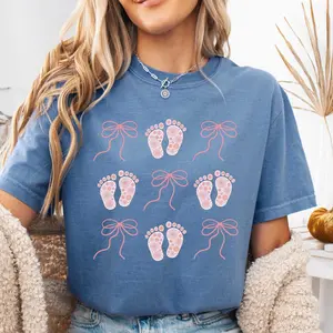 Comfort Colors Coquette Labor and Delivery Nurse Shirt, Floral Baby Feet OB RN Tee, Cute L&D Maternity Nurse Gift, Graduation Nurse Shirt Top Womenswear Medium T-Shirt