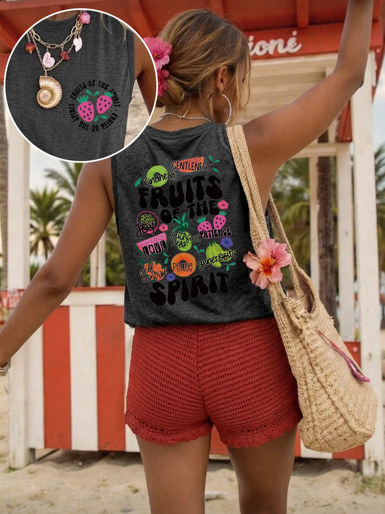 Women Fashion Vest Tops Casual Crew Neck Short Sleeve Tees Tops