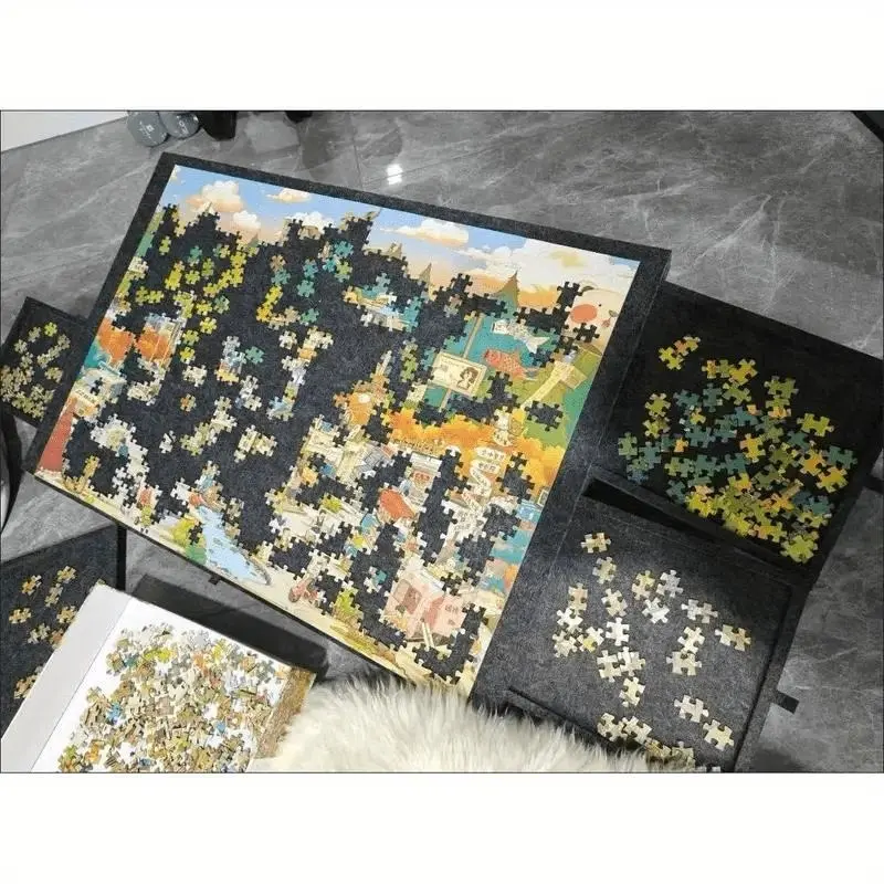 Compact Puzzle Sorting Tray Organizer for 500pcs Jigsaw Puzzles, Gift for Puzzle Lovers Compact Puzzle Sorting Tray Organizer for 500pcs Jigsaw Puzzles, Gift for Puzzle Lovers