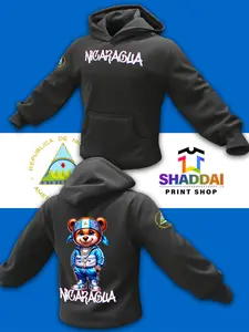 Hoodie Unisex - Nicaragua Teddy Casual Long Sleeve Pullover Graphic Personalized Retro Cotton