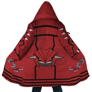 Groudon Cloak Coat, Anime Pokemon Men's Women's Hooded Coat, Fleece Jackets Coats, Gift For Men And Women