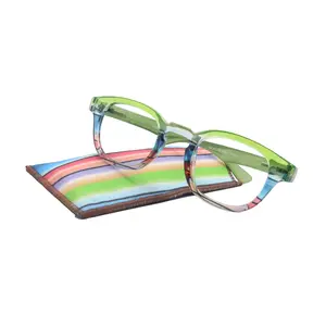 Sorbet Premium Reading Glasses High End Readers +1.25 .. +4.00 (Green Transparent) Round Optical Frames. NY Fifth Avenue. Unisex Lightweight