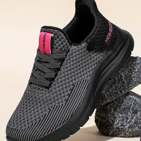 HOBIBEAR Women's Activecushion Walking Shoes, Breathable Non-Slip Tennis Gym Workout Sneakers, Athletic Cushioned Running Shoes for Running and Cross Training, Comfortable Exercise Footwear, Runner Athletic Shoe
