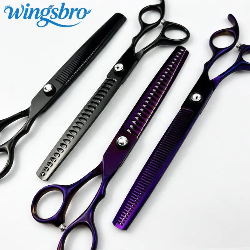 wingsbro Straight 8 inches Pet Hair Thinning Scissors, Professional Hair Beauty Tools for Dogs & Cats