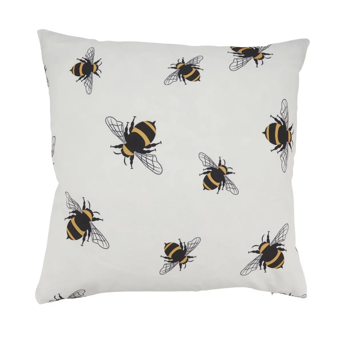 Saro Lifestyle Ivory Outdoor Polyfill Pillow - Bee Print Bumble Bee Design, Decorative Pillow for Beds