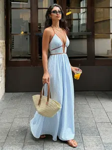 Women's Summer Floral Maxi Dress Boho Bohemian V Neck Short Sleeve Wrap Dresses Casual High Waist A-Line Long Dress Flowy Tiered Sundress Beach Vacation Outfits French Retro Party Gown Elegant Wedding Guest Dresses Ruffle Hem Stylish Modest Sun Dress