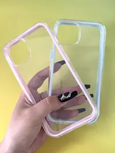Pink or Blue Clear Phone Case – Sleek Translucent Cover for i-Phone 16 Pro Max/15 Pro/ 15 Plus 14 Pro/13 Plus/14 ProMax