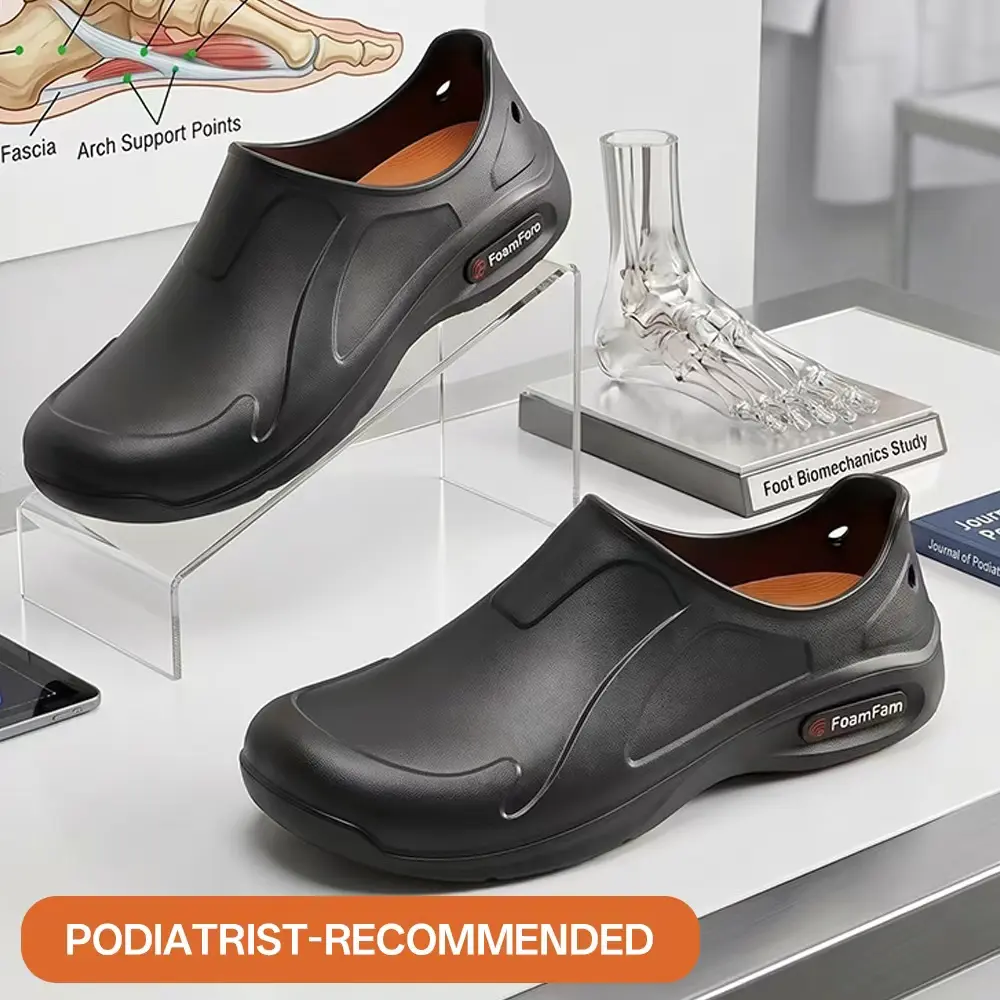 Medical Grade Slip-On EVA Recovery Clogs for Post-Surgery Patients & Hospital Use, Water-Repellent Anti-Slip Cushioned Rubber Sole Orthopedic Support Work Shoes, Relieve Foot Pressure & Accelerate Postoperative Foot Foot Clogs Classic Work Clogs