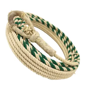 55FT Green Soga De Ixtle Hondilla Cuero Crudo