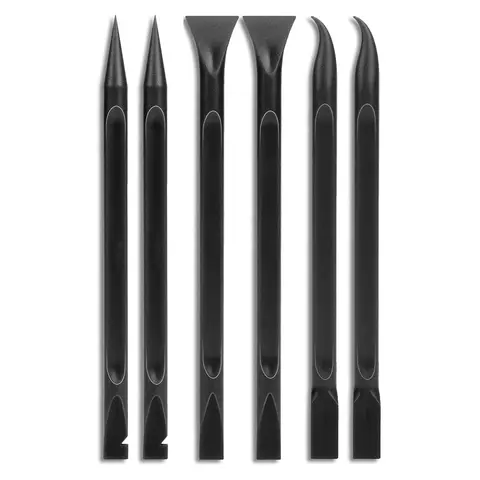 6-Pieces Non-Scratch Plastic Auto Detailing Pick Set - Multi-Purpose Car Cleaning Kit with Scraper, Crevice Cleaners, Various Tips, Car Accessories, Safe Father's Day Sticker Lift Tool for Paint & Kitchen Use