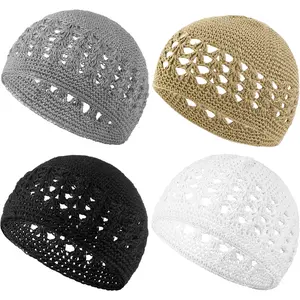 4Pcs Kufi Hat for Men Knit Kufi Cap Crochet Beanie Skull Beanie for Men Women Automotive & Motorcycle