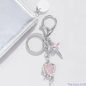 INS‑Style Edgy Silver Liquid Metal Chain Bag Charm Keychain, Gothic Cross & Star Pendant, Trendy Unique Personalized Accessory, Cool Minimalist Hanging Ornament, Stylish Dainty Decor for Handbags, Backpacks, Daily Outfits and Streetwear Matching outdoorfu