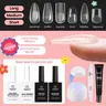 Beetles Tipex Nail Extension Tips Kit, with Nail Prep Kit, Base Gel, Top Gel, Almond/Coffin/Square/Oval/Stiletto/Squaoval Thick Acrylic Nail Flat Nails Manicure Gel Art DIY Nails Art Fall Nail Halloween Nail Black Friday Winter Nail Christmas Gift