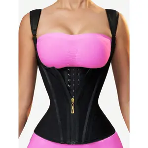 1pc Adjustable Zipper Waist Trainer Corset With Strap Fajas Colombianas Fajas Steel Bone Enhanced Double Compression Body Shaper Waistband Shapewear Womenswear faja body shapewear panties women