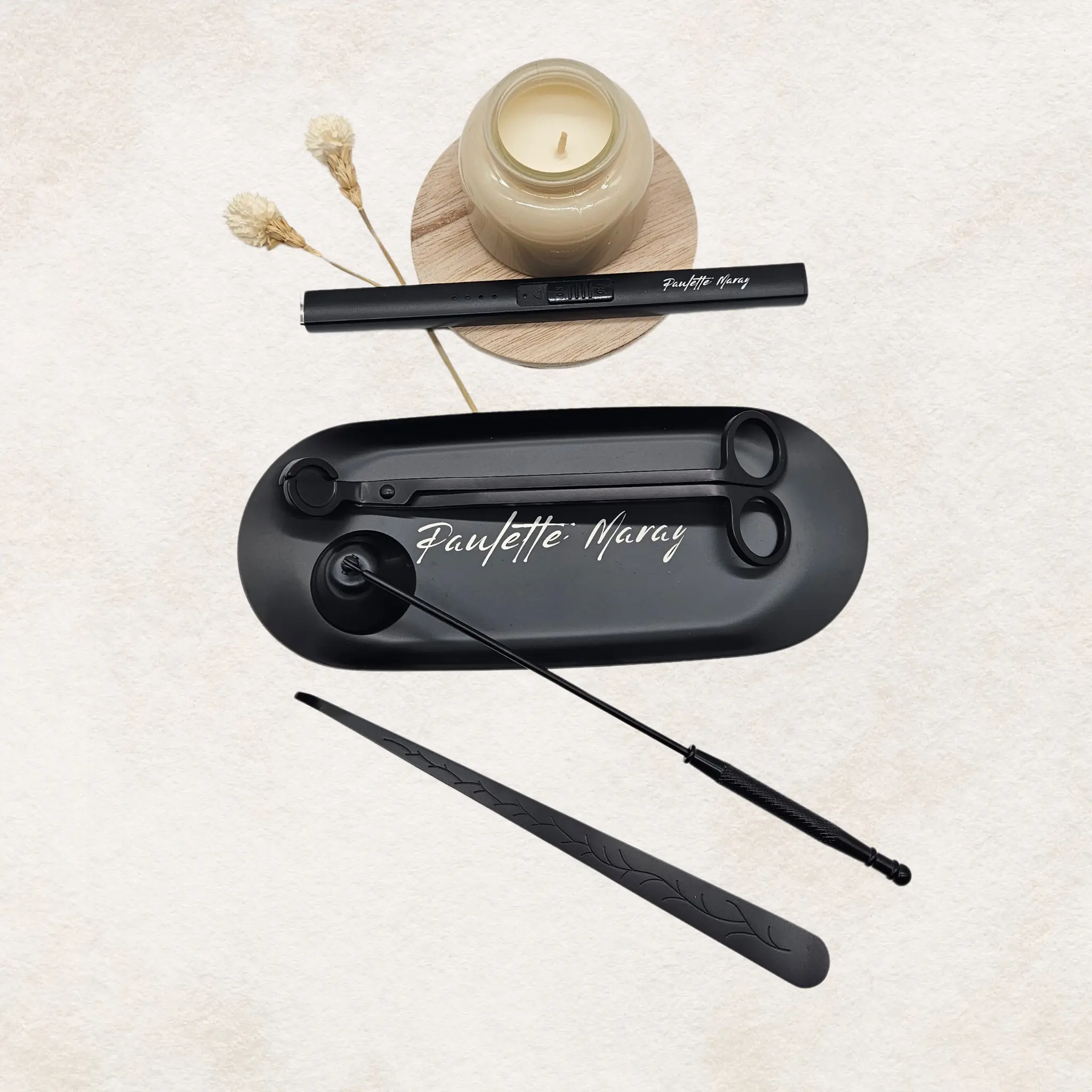 5-Piece Candle Accessory Set in 4 Colors | With Rechargeable Lighter, Wick Trimmer & Damper