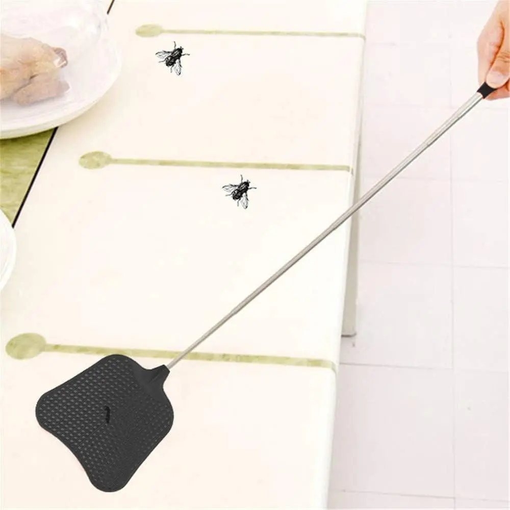 Telescopic Fly Swatter, 2 Counts Durable Plastic Fly Swatter, Flyswatter with Stainless Steel Handle for Indoor & Outdoor, Fly Killer, Flies Killer Indoor