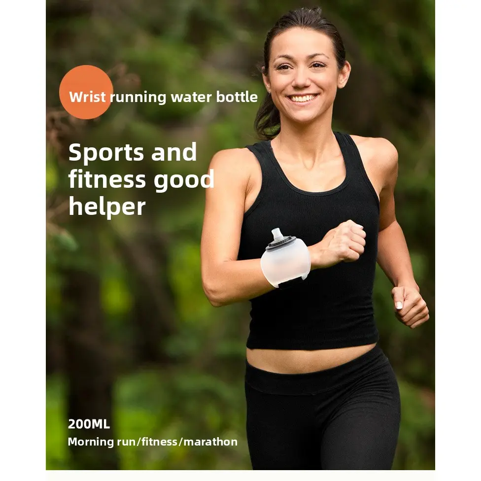 Outdoor sports water bottle, running marathon hydration cup, portable wrist water bottle for mountaineering, elastic strap cycling water bottle