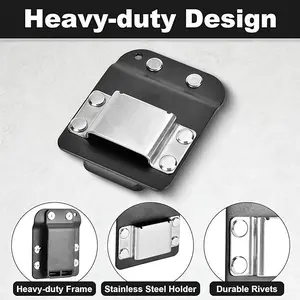 Heavy Duty Drill Holster With Belt Clip | Tool Hook Holder For Impact Drivers & Nail Guns | Tear Resistant Low Profile Organizer | Hook & Loop Closure Strap | Fits 2 Inch Tool Belts | Durable Metal + Plastic Build | DIY Organizer Must Have