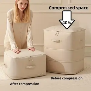 Large Capacity Home Compression Storage Bag with Lid, Perfect for Clothes, Blankets, Pillows, Travel, Under Bed, Home Organization Organiser