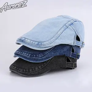 Washed Denim Flat Cap Newsboy Hat | VintageTok OldMoneyAesthetic Unisex Mens Womens Adjustable Sun Protection Ivy Cap | Retro Casual Daily Wear Gift for Him Her Outdoor Travel