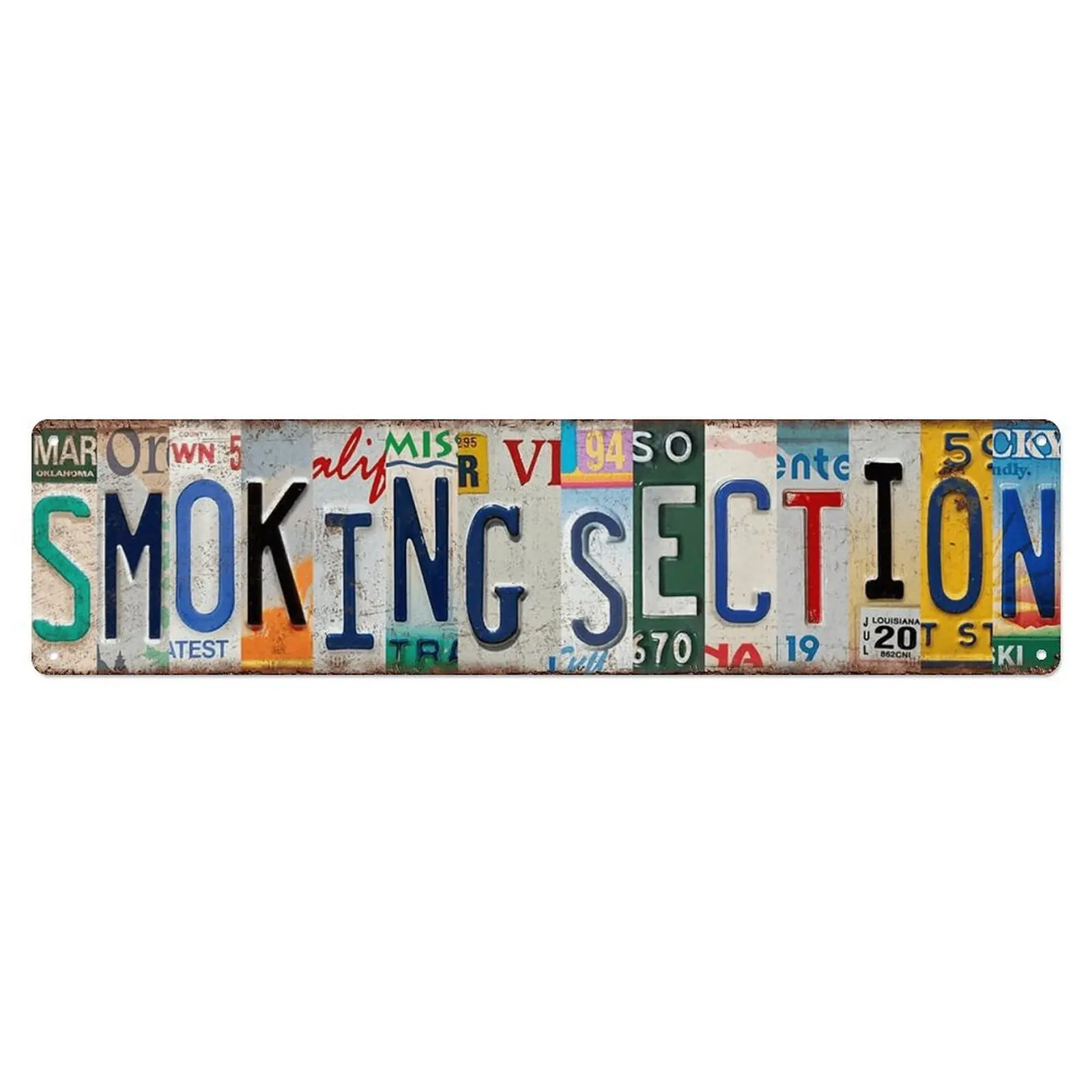 Vintage Smoking Section Wall Decor Street Signs Metal Signs fun room decor 16 x 4 Inches