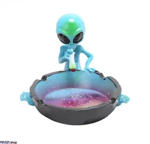 Resin Alien Ashtray Bowl - Smooth Decorative Trinket Statue Sculpture, Waterproof for Indoor-Outdoor Use, Unique Home Desktop Decor, Ideal for Sci-Fi Themed Spaces & Gifting