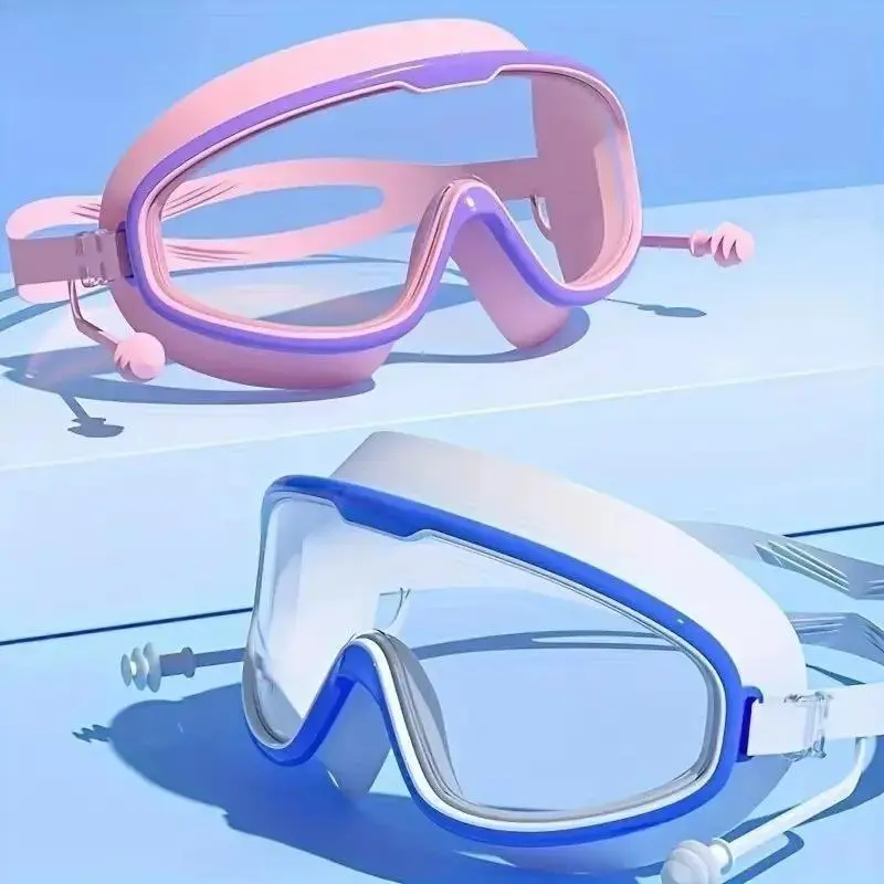 Unisex Adults' Swimming Goggles - Leakproof, Anti-Fog, UV-Protective, Skin-Friendly Silicone Ergonomic Design, Includes Earplugs, Swimming Accessories