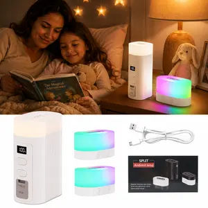 RyStar Portable RGB Ambient Lamp with 6000mAh Power Bank, Magnetic Detachable Rechargeable Night Light, 8 RGB Color Modes, Touch Dimmable Mood Light for Camping, Bedroom, Desk, Travel & Gifts