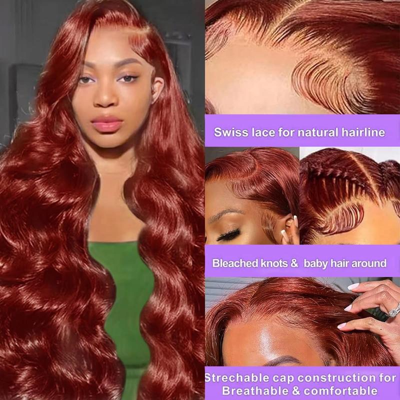 180 Density 99J Burgundy 13x4 HD Body Wave Lace Front Human Hair Wigs Red Colored 13X6 Transparent Lace Frontal Wig for Women PrePlucked Hairline