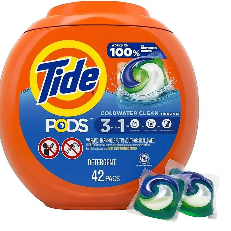 Tide PODS Original Laundry Detergent Pacs, 42 Count – Powerful Stain Removal & Fresh Clean Scent